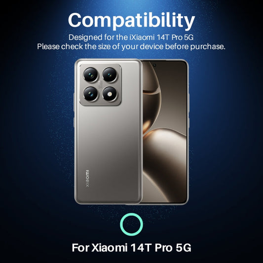 For Xiaomi 14T Pro 5G NORTHJO Camera Lens Protector CD Metal Ring Tempered Glass Film(Silver)