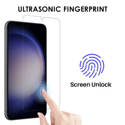 For Samsung Galaxy S23+ 5G NORTHJO TPU Case with Screen and Lens Film, Support Fingerprint Unlock(Transparent)