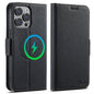 For iPhone 13 Pro Suteni J08 Multifunctional Cross Texture MagSafe Leather Phone Case(Black)
