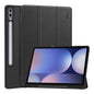 Pour Samsung Galaxy Tab S10 Ultra / S9 Ultra Étui Smart pour Tablette ENKAY à Trois Volets en Cuir PU Texture Custer avec Fente pour Stylet (Noir)
