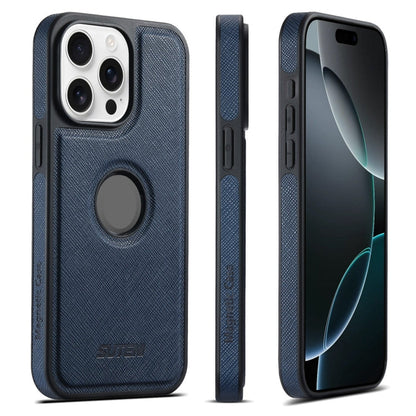 For iPhone 16 Pro Max Suteni G1 Cross Texture MagSafe Phone Case(Blue)