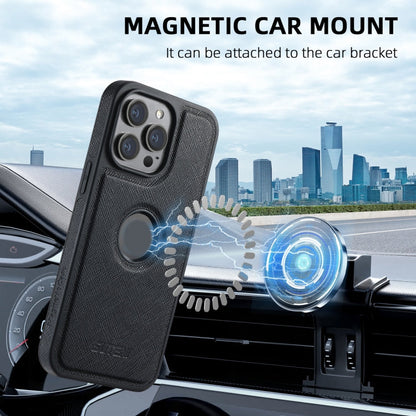 For iPhone 14 Pro Suteni G1 Cross Texture MagSafe Phone Case(Black)