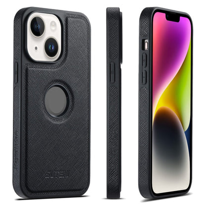 For iPhone 14 Suteni G1 Cross Texture MagSafe Phone Case(Black)