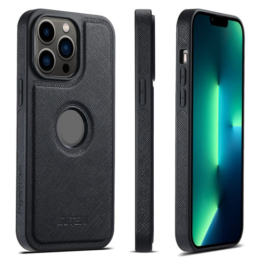 Pour iPhone 13 Pro Max Suteni G1 Étui de téléphone MagSafe à texture croisée (noir)