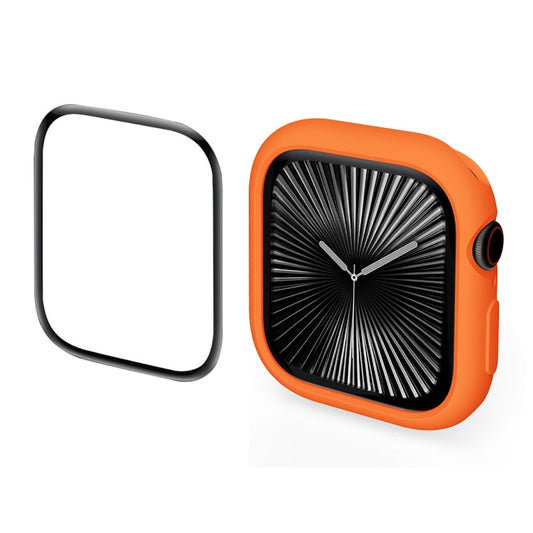 For Apple Watch Series 11 / 10 46mm ENKAY Hat-Prince 2 in 1 Candy Color TPU Watch Case with Full Coverage PMMA Soft Film(Orange)