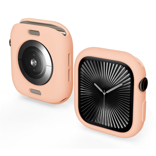 For Apple Watch Series 11 / 10 46mm ENKAY Hat-Prince 2 in 1 Candy Color TPU Watch Case with Full Coverage PMMA Soft Film(Pink)