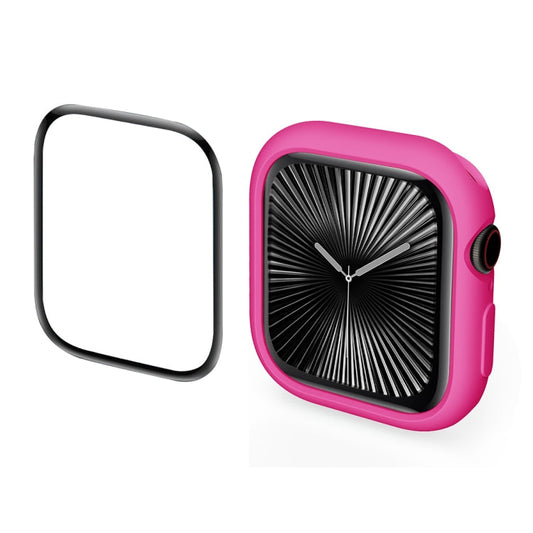 For Apple Watch Series 11 / 10 46mm ENKAY Hat-Prince 2 in 1 Candy Color TPU Watch Case with Full Coverage PMMA Soft Film(Rose)