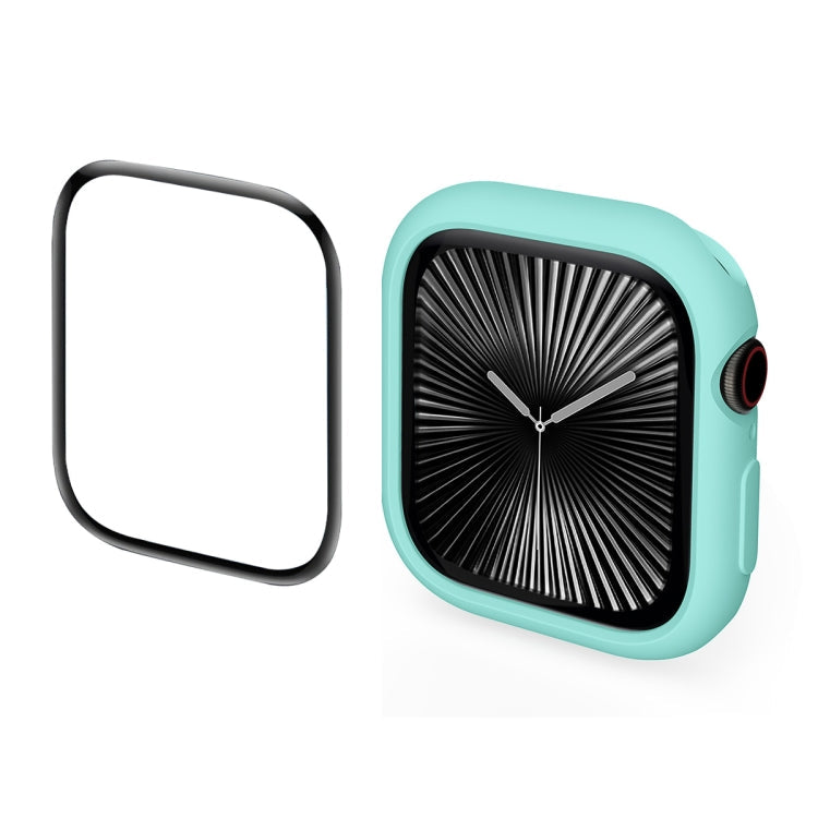 For Apple Watch Series 11 / 10 46mm ENKAY Hat-Prince 2 in 1 Candy Color TPU Watch Case with Full Coverage PMMA Soft Film(Light Blue)