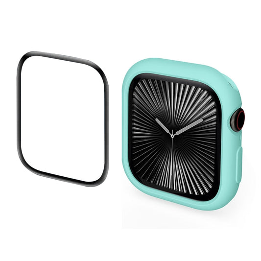 For Apple Watch Series 11 / 10 46mm ENKAY Hat-Prince 2 in 1 Candy Color TPU Watch Case with Full Coverage PMMA Soft Film(Light Blue)