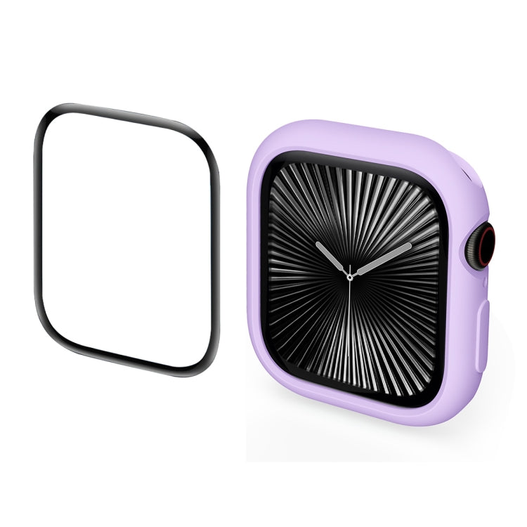 For Apple Watch Series 11 / 10 46mm ENKAY Hat-Prince 2 in 1 Candy Color TPU Watch Case with Full Coverage PMMA Soft Film(Purple)