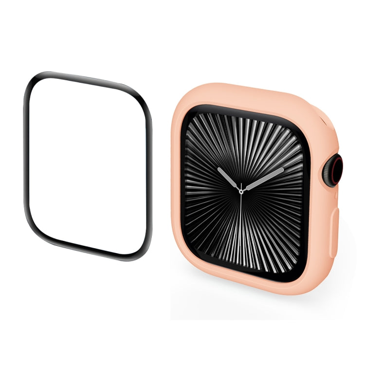 For Apple Watch Series 11 / 10 42mm ENKAY Hat-Prince 2 in 1 Candy Color TPU Watch Case with Full Coverage PMMA Soft Film(Pink)