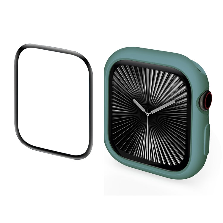For Apple Watch Series 11 / 10 42mm ENKAY Hat-Prince 2 in 1 Candy Color TPU Watch Case with Full Coverage PMMA Soft Film(Green)