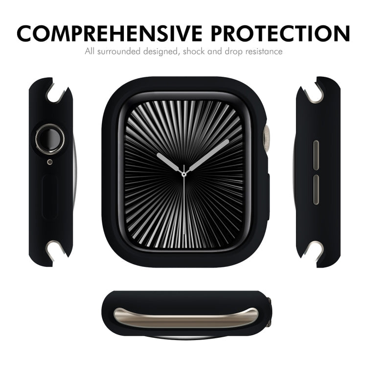 For Apple Watch Series 11 / 10 42mm ENKAY Hat-Prince 2 in 1 Candy Color TPU Watch Case with Full Coverage PMMA Soft Film(Beige)
