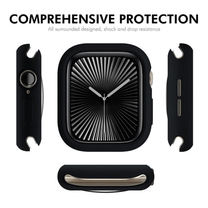 For Apple Watch Series 11 / 10 42mm ENKAY Hat-Prince 2 in 1 Candy Color TPU Watch Case with Full Coverage PMMA Soft Film(Beige)