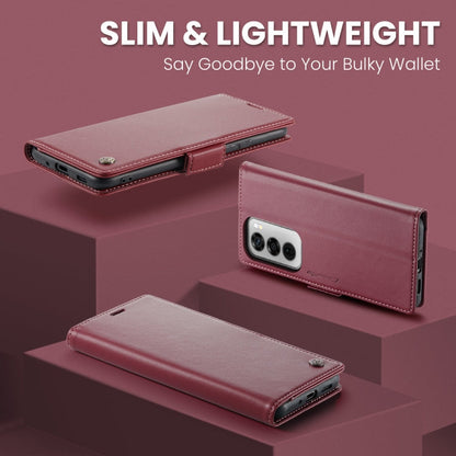 For OPPO Reno12 5G Global CaseMe 023 Butterfly Buckle Litchi Texture RFID Anti-theft Leather Phone Case(Red)