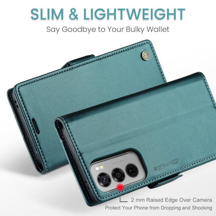 For OPPO Reno12 5G Global CaseMe 023 Butterfly Buckle Litchi Texture RFID Anti-theft Leather Phone Case(Green)