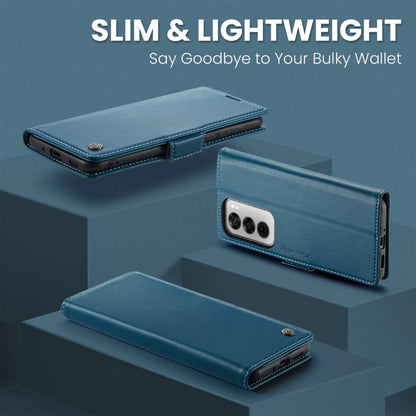 For OPPO Reno12 5G Global CaseMe 023 Butterfly Buckle Litchi Texture RFID Anti-theft Leather Phone Case(Blue)