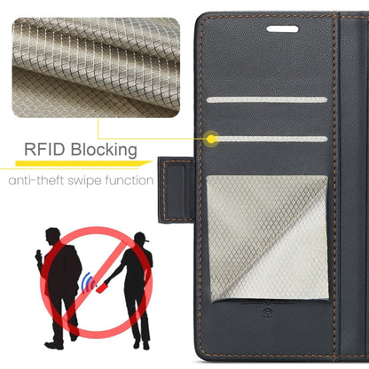For OPPO Reno12 5G Global CaseMe 023 Butterfly Buckle Litchi Texture RFID Anti-theft Leather Phone Case(Black)
