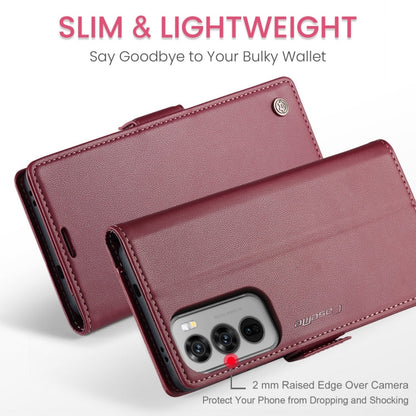 For OPPO Reno12 Pro 5G Global CaseMe 023 Butterfly Buckle Litchi Texture RFID Anti-theft Leather Phone Case(Red)