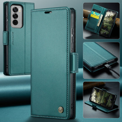 For OPPO Reno12 Pro 5G Global CaseMe 023 Butterfly Buckle Litchi Texture RFID Anti-theft Leather Phone Case(Green)