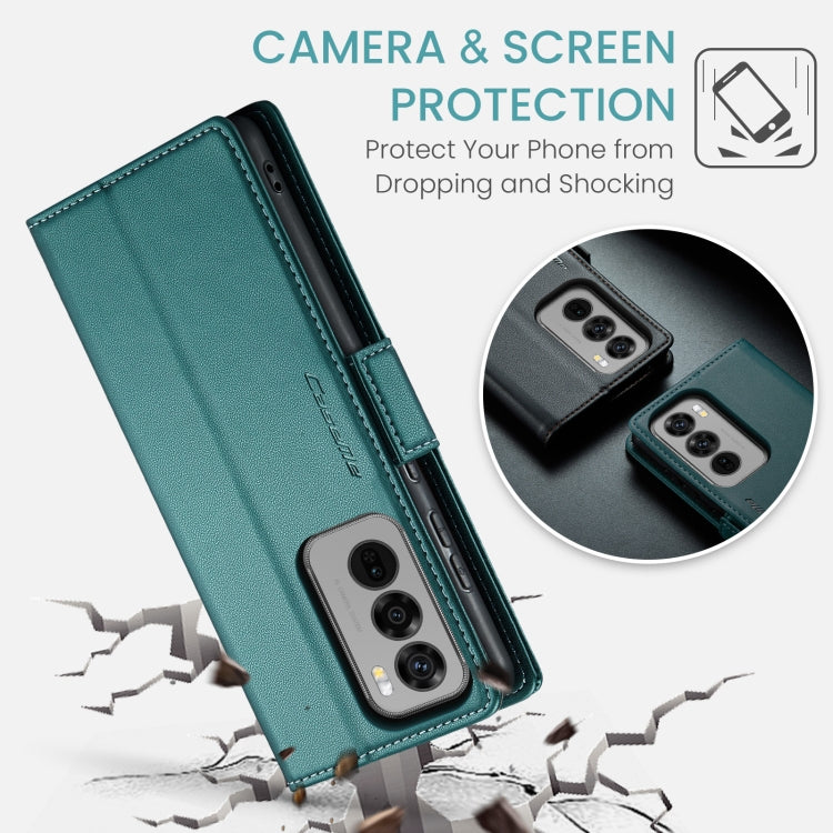 For OPPO Reno12 Pro 5G Global CaseMe 023 Butterfly Buckle Litchi Texture RFID Anti-theft Leather Phone Case(Green)