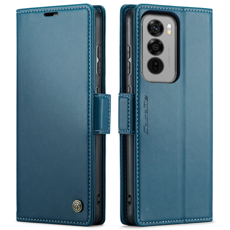 Pour OPPO Reno12 Pro 5G Étui mondial CaseMe 023 avec boucle papillon, texture litchi, anti-vol RFID en cuir (bleu)