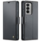 For OPPO Reno12 Pro 5G Global CaseMe 023 Butterfly Buckle Litchi Texture RFID Anti-theft Leather Phone Case(Black)