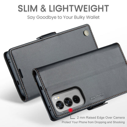 For OPPO Reno12 Pro 5G Global CaseMe 023 Butterfly Buckle Litchi Texture RFID Anti-theft Leather Phone Case(Black)