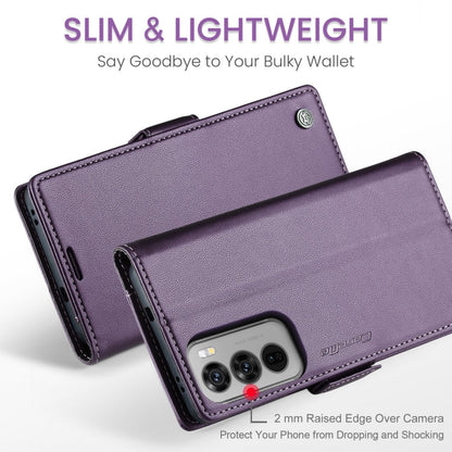 For OPPO Reno12 Pro 5G Global CaseMe 023 Butterfly Buckle Litchi Texture RFID Anti-theft Leather Phone Case(Purple)