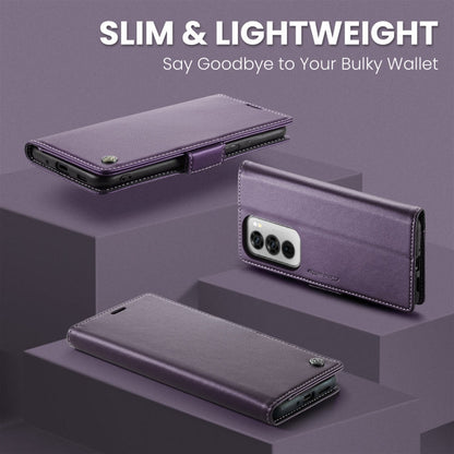 For OPPO Reno12 Pro 5G Global CaseMe 023 Butterfly Buckle Litchi Texture RFID Anti-theft Leather Phone Case(Purple)