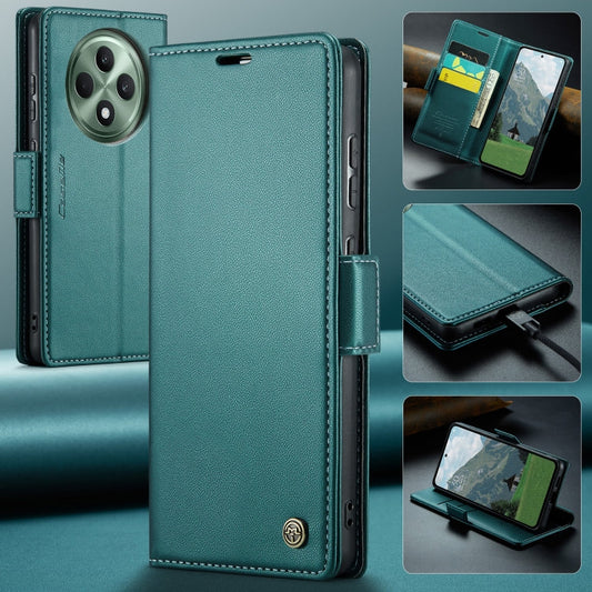 For OPPO Reno12 F /12 FS 5G CaseMe 023 Butterfly Buckle Litchi Texture RFID Anti-theft Leather Phone Case(Green)