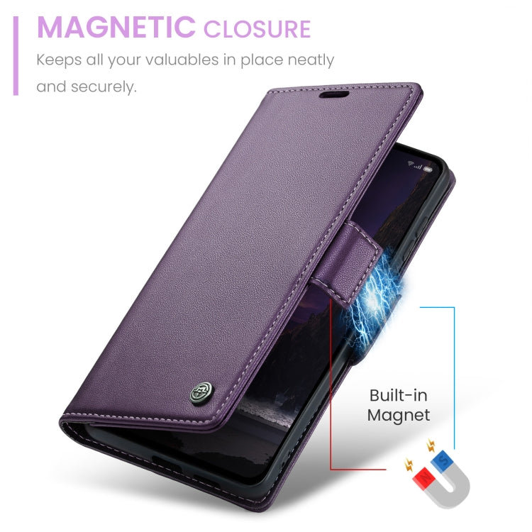 For OPPO Reno12 F /12 FS 5G CaseMe 023 Butterfly Buckle Litchi Texture RFID Anti-theft Leather Phone Case(Purple)