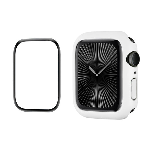 For Apple Watch Series 11 / 10 46mm ENKAY Hat-Prince 2 in 1 Solid Color PC Watch Case with Full Coverage PMMA Soft Film(White)