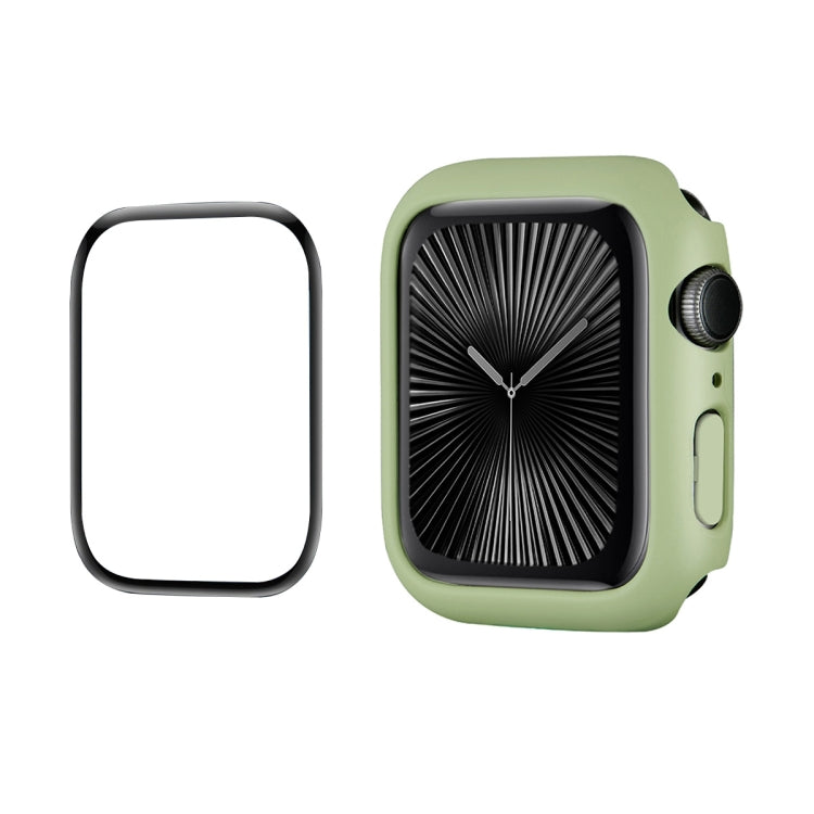 For Apple Watch Series 11 / 10 46mm ENKAY Hat-Prince 2 in 1 Solid Color PC Watch Case with Full Coverage PMMA Soft Film(Light Green)