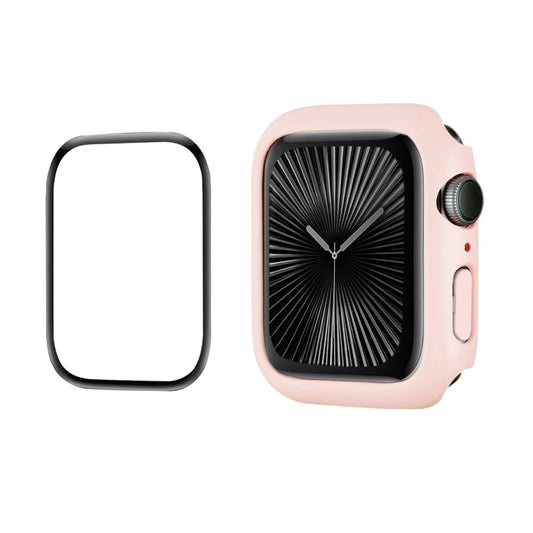 For Apple Watch Series 11 / 10 46mm ENKAY Hat-Prince 2 in 1 Solid Color PC Watch Case with Full Coverage PMMA Soft Film(Pink)
