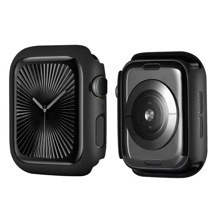 For Apple Watch Series 11 / 10 46mm ENKAY Hat-Prince 2 in 1 Solid Color PC Watch Case with Full Coverage PMMA Soft Film(Black)