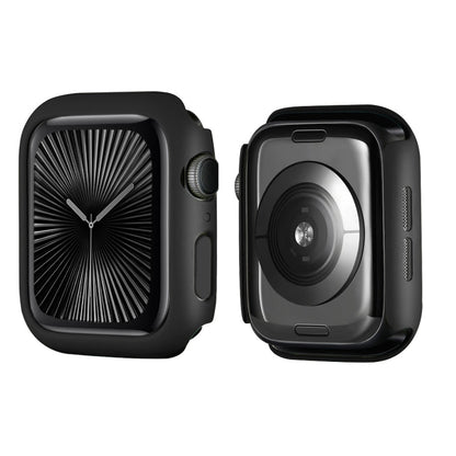 For Apple Watch Series 11 / 10 46mm ENKAY Hat-Prince 2 in 1 Solid Color PC Watch Case with Full Coverage PMMA Soft Film(Black)