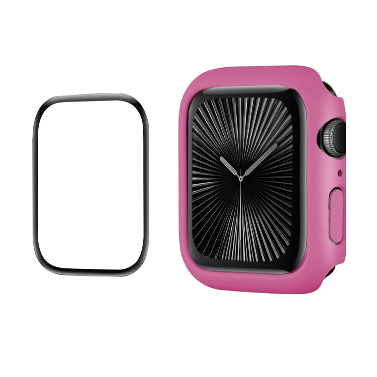 For Apple Watch Series 11 / 10 46mm ENKAY Hat-Prince 2 in 1 Solid Color PC Watch Case with Full Coverage PMMA Soft Film(Rose)