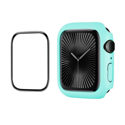 For Apple Watch Series 11 / 10 46mm ENKAY Hat-Prince 2 in 1 Solid Color PC Watch Case with Full Coverage PMMA Soft Film(Light Blue)