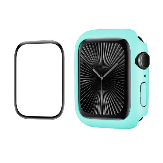 For Apple Watch Series 11 / 10 46mm ENKAY Hat-Prince 2 in 1 Solid Color PC Watch Case with Full Coverage PMMA Soft Film(Light Blue)