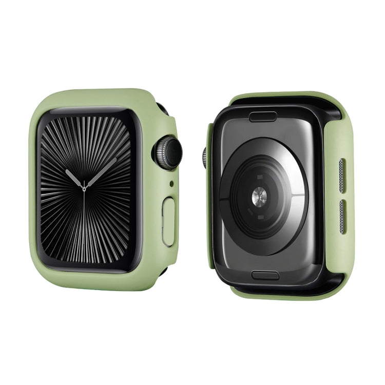 For Apple Watch Series 11 / 10 42mm ENKAY Hat-Prince 2 in 1 Solid Color PC Watch Case with Full Coverage PMMA Soft Film(Light Green)
