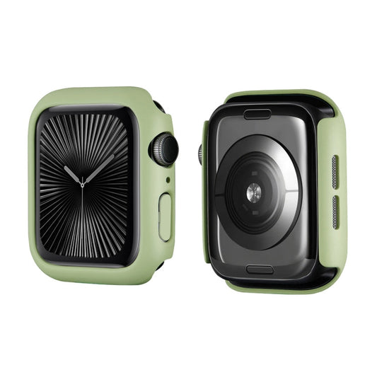 For Apple Watch Series 11 / 10 42mm ENKAY Hat-Prince 2 in 1 Solid Color PC Watch Case with Full Coverage PMMA Soft Film(Light Green)