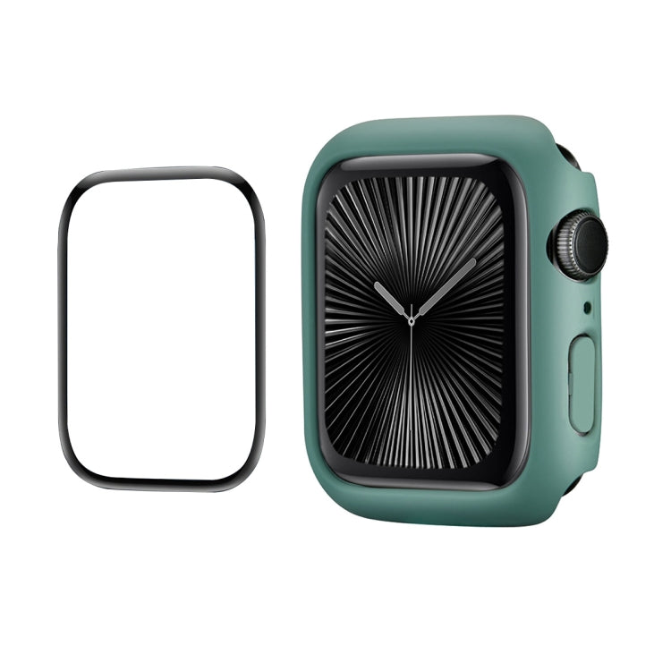 For Apple Watch Series 11 / 10 42mm ENKAY Hat-Prince 2 in 1 Solid Color PC Watch Case with Full Coverage PMMA Soft Film(Green)