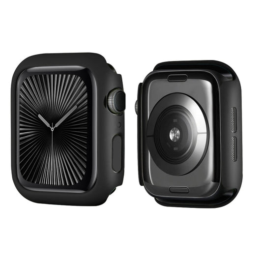 For Apple Watch Series 11 / 10 42mm ENKAY Hat-Prince 2 in 1 Solid Color PC Watch Case with Full Coverage PMMA Soft Film(Black)