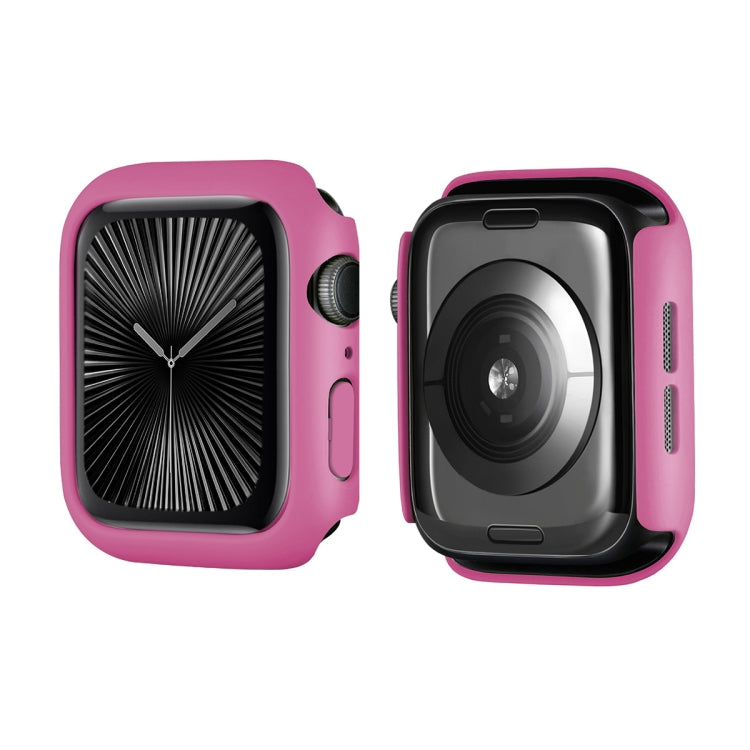 For Apple Watch Series 11 / 10 42mm ENKAY Hat-Prince 2 in 1 Solid Color PC Watch Case with Full Coverage PMMA Soft Film(Rose)
