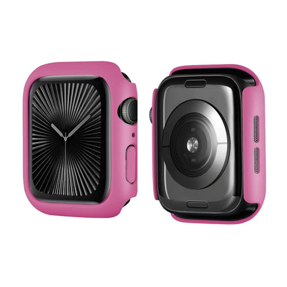 For Apple Watch Series 11 / 10 42mm ENKAY Hat-Prince 2 in 1 Solid Color PC Watch Case with Full Coverage PMMA Soft Film(Rose)