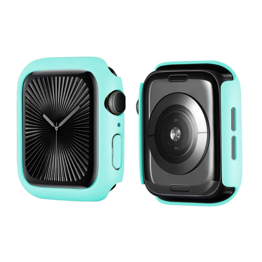For Apple Watch Series 11 / 10 42mm ENKAY Hat-Prince 2 in 1 Solid Color PC Watch Case with Full Coverage PMMA Soft Film(Light Blue)