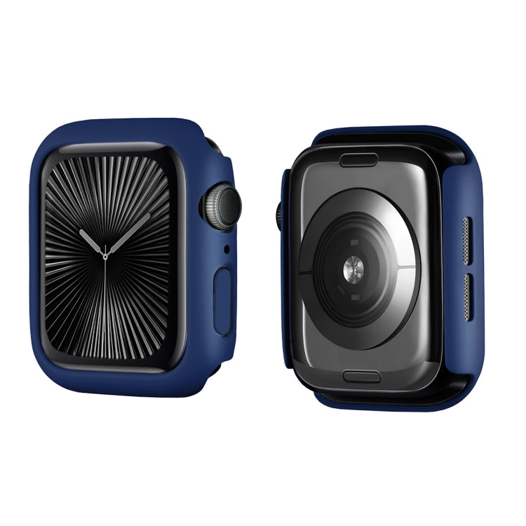 For Apple Watch Series 11 / 10 42mm ENKAY Hat-Prince 2 in 1 Solid Color PC Watch Case with Full Coverage PMMA Soft Film(Dark Blue)