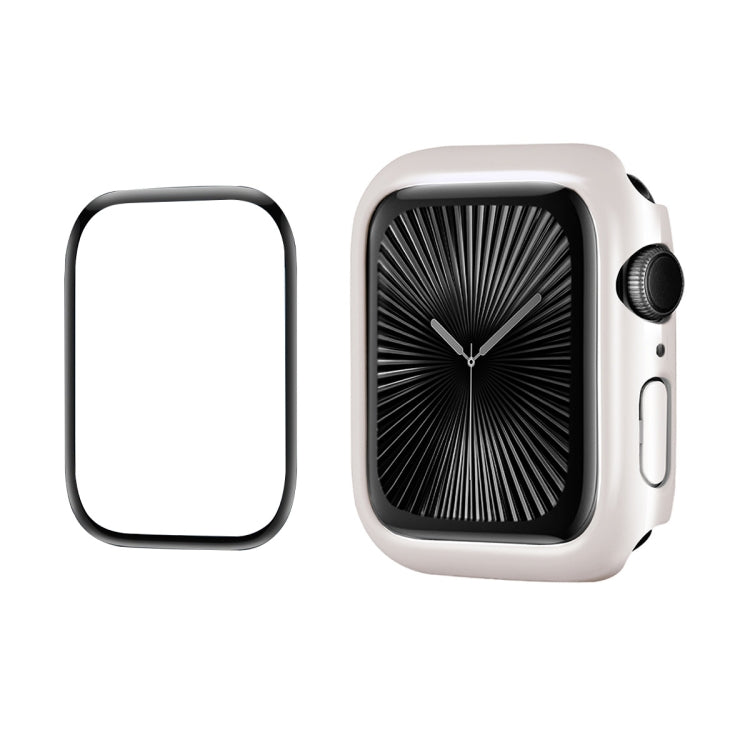 Pour Apple Watch Series 11 / 10 42mm Coque de protection PC ENKAY Hat-Prince 2 en 1 couleur unie avec film souple PMMA à couverture complète (Argent)