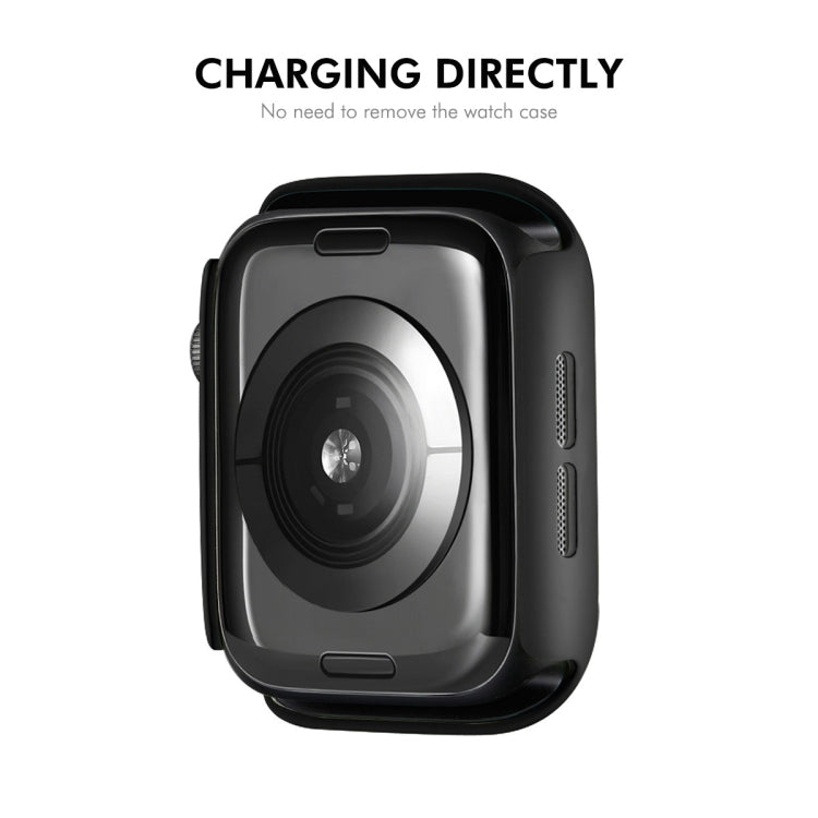 For Apple Watch Series 11 / 10 42mm ENKAY Hat-Prince 2 in 1 Solid Color PC Watch Case with Full Coverage PMMA Soft Film(Dark Blue)